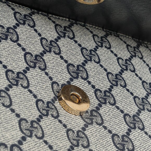 Gucci Vintage Navy Blue Monogram Clutch Bag - Picture 9 of 14